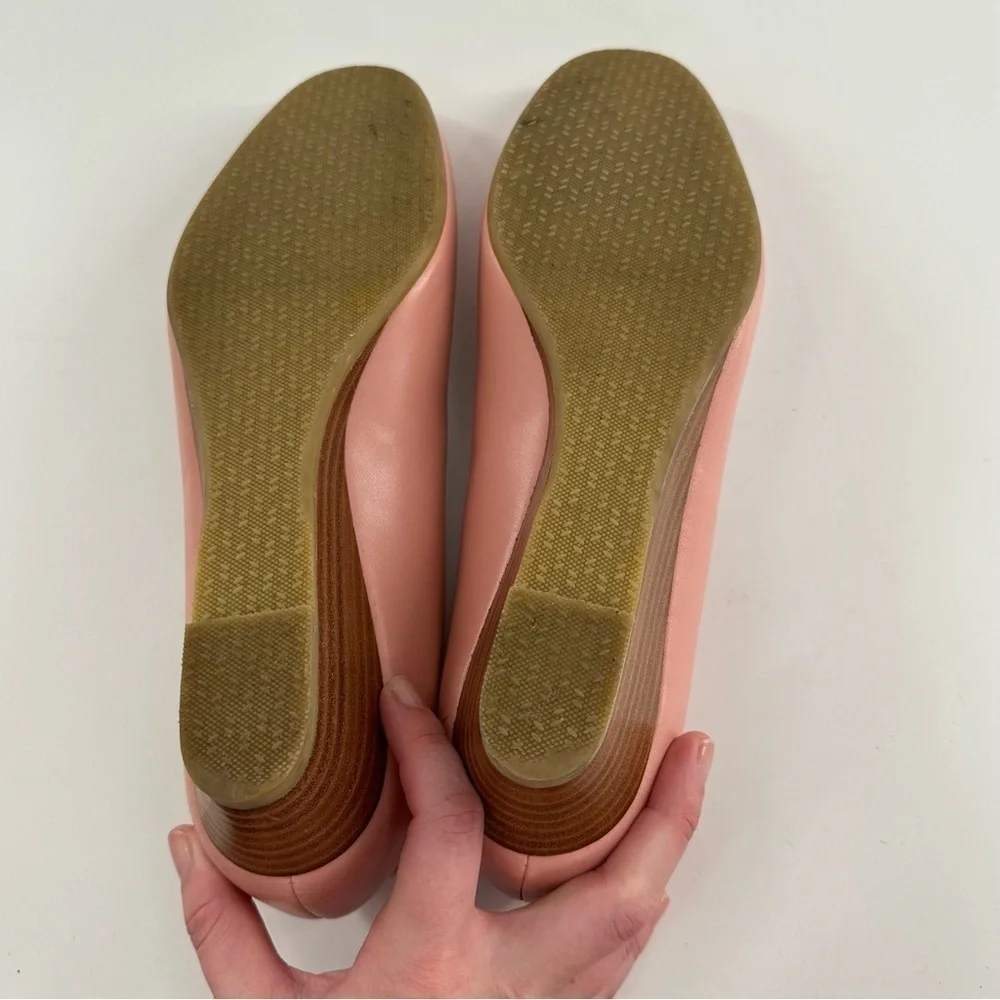 SaS womens heels size 10 pink Italian leather wedges orthopedic